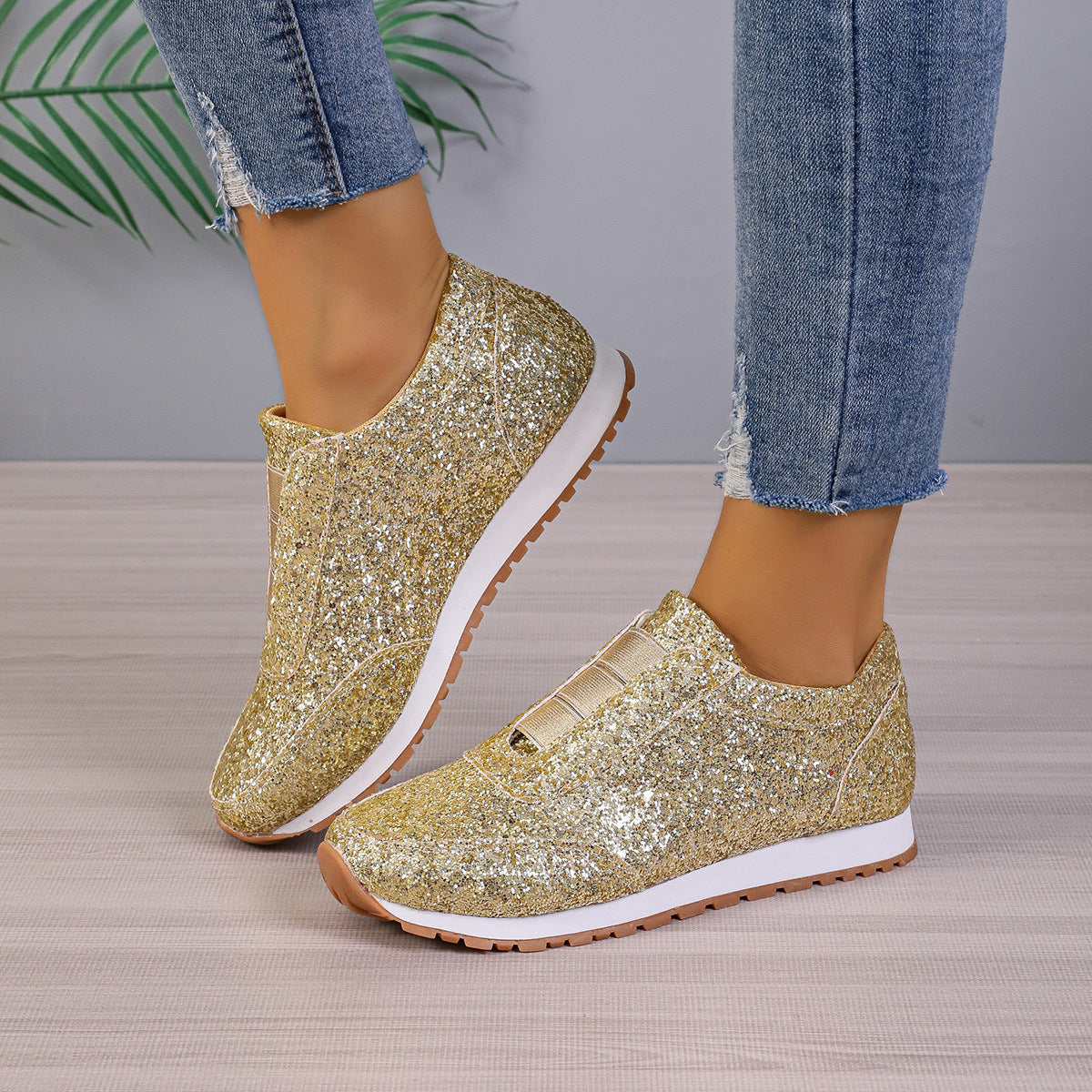 Womens Sequins Sneakers