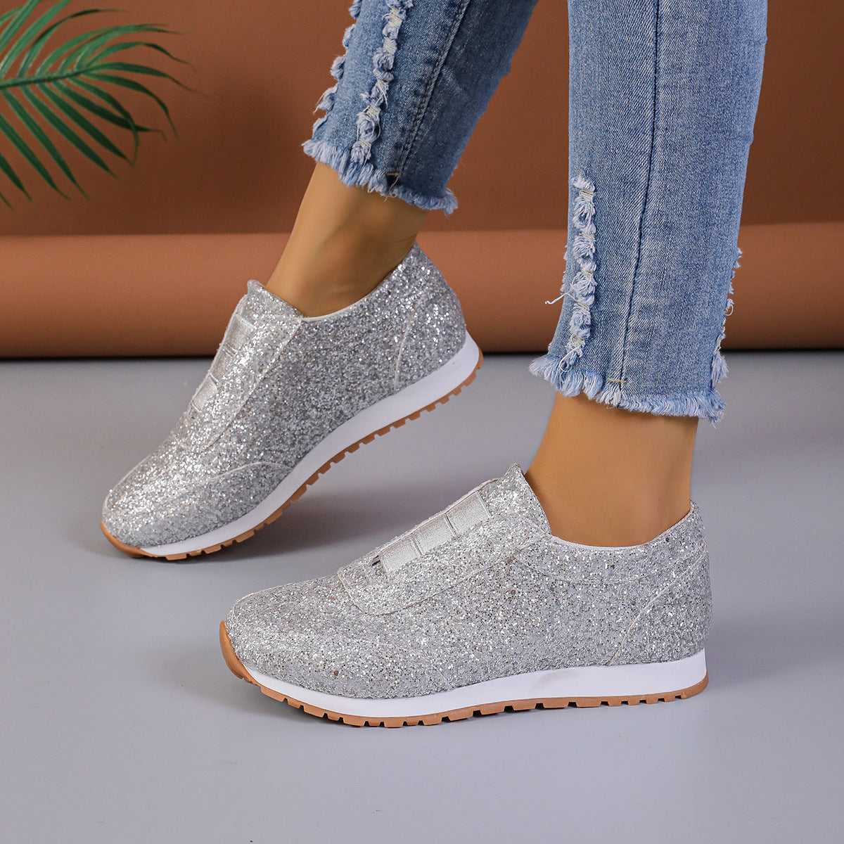 Womens Sequins Sneakers