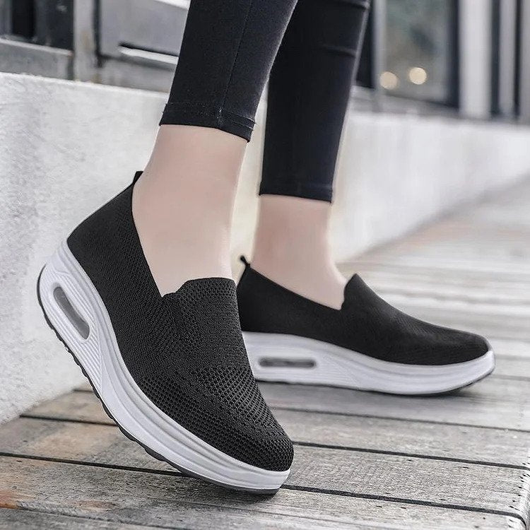 Women's Orthopaedic Sneakers, Cushion Platform Diabetic Walking Shoes Slip On