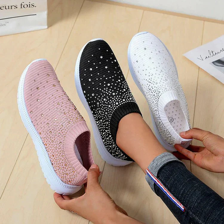 Vulcanised Shoes Sneakers Women's Trainers Knitted Sneakers Women's Slip-on