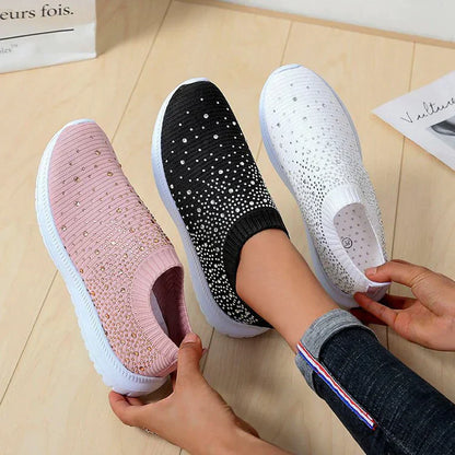 Vulcanised Shoes Sneakers Women's Trainers Knitted Sneakers Women's Slip-on