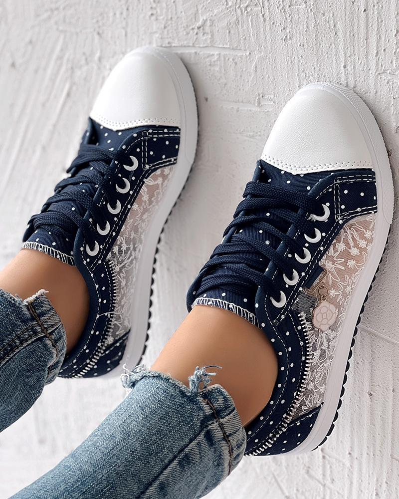 Womens Mesh Flat Sneakers