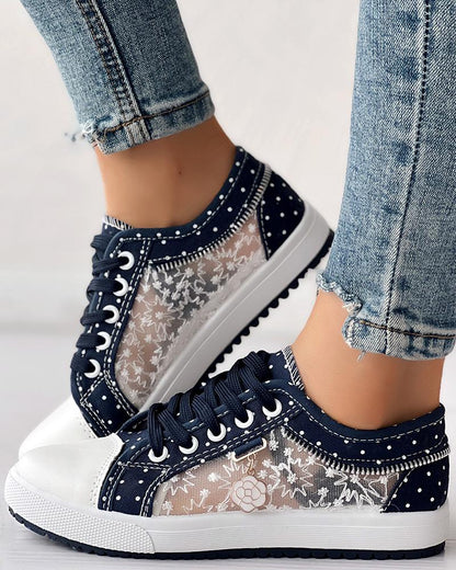 Womens Mesh Flat Sneakers