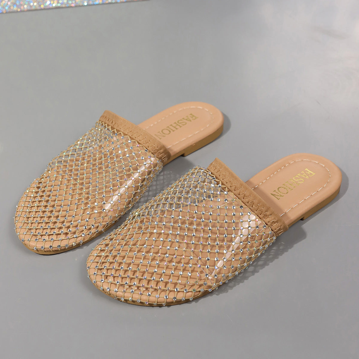 Hollow Sandals With Rhinestones