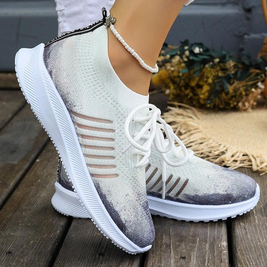 Women Fashion Casual Plus Size Breathable Fly-Woven Mesh Sneakers