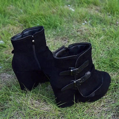 Female Booties With Wedge Heels Platform Boots Women Winter-5