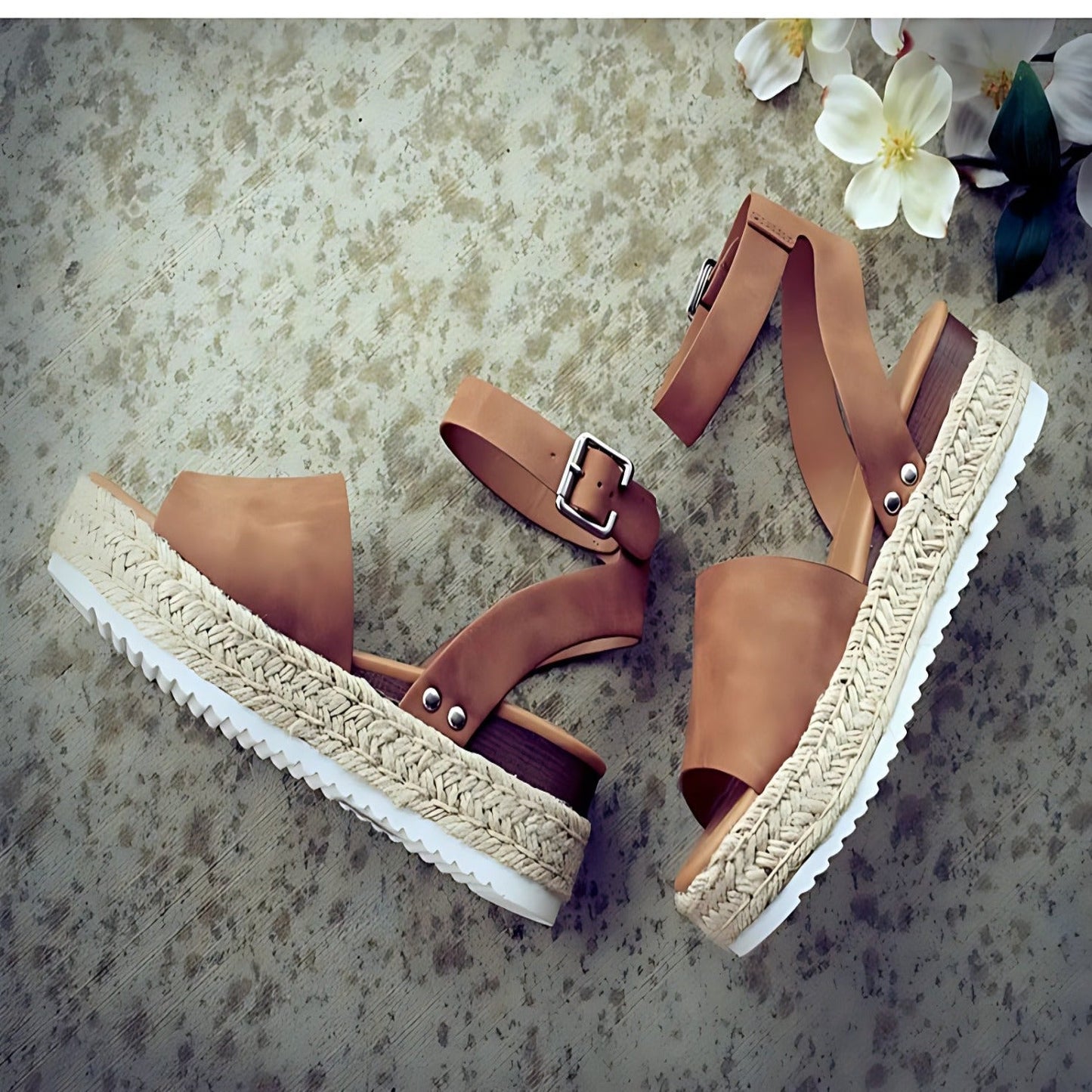 Womens Wedge Platform Ankle Strap Sandals