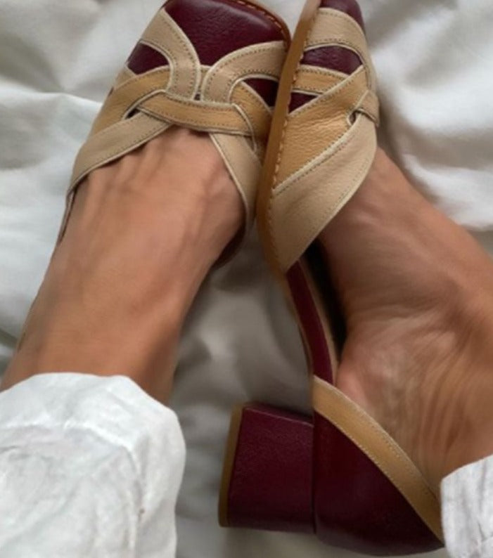 Vintage style block heels