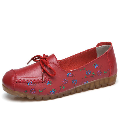 Womens Leather Floral Shoes