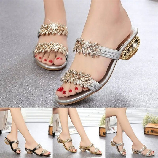 Women Heels Shiny Sandals