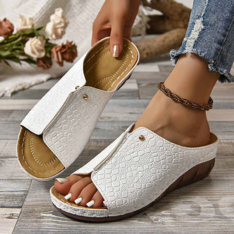 Wedge Heel Patterned Sandals