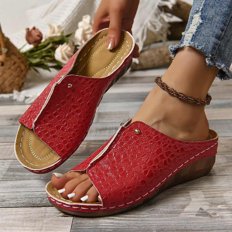 Wedge Heel Patterned Sandals