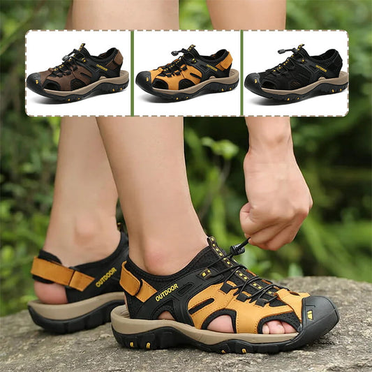 Mens Leather Sandals Hiking Shoes