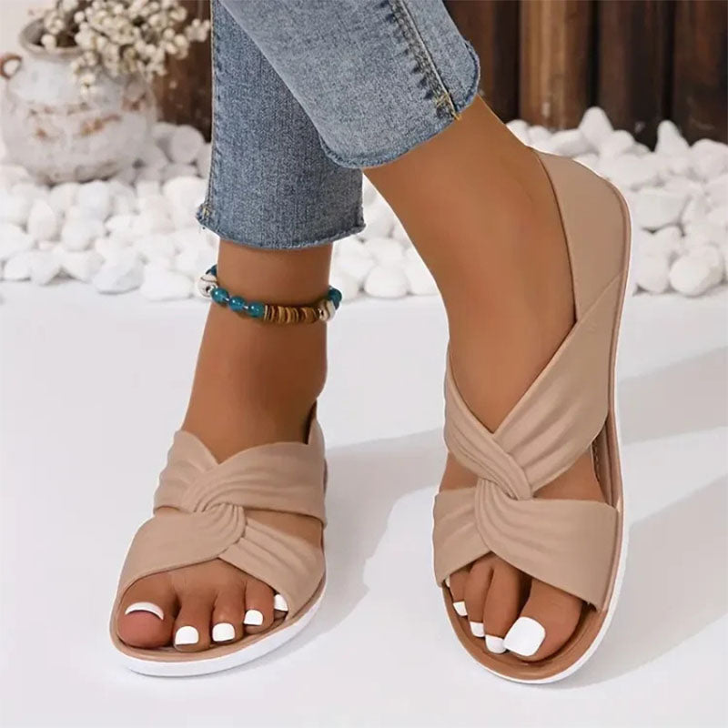 Women Twist Detail Flat Sandals