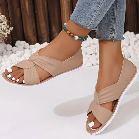 Women Twist Detail Flat Sandals