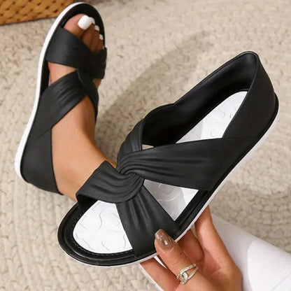 Women Twist Detail Flat Sandals