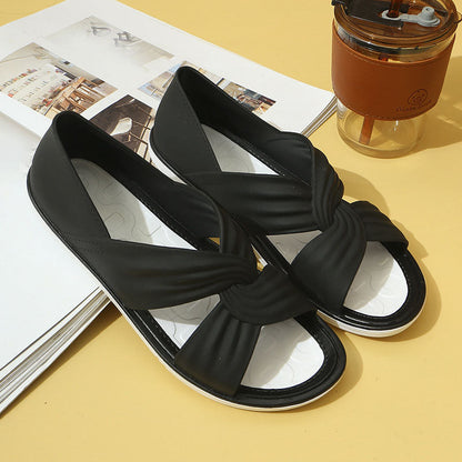 Women Twist Detail Flat Sandals