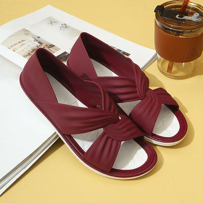 Women Twist Detail Flat Sandals