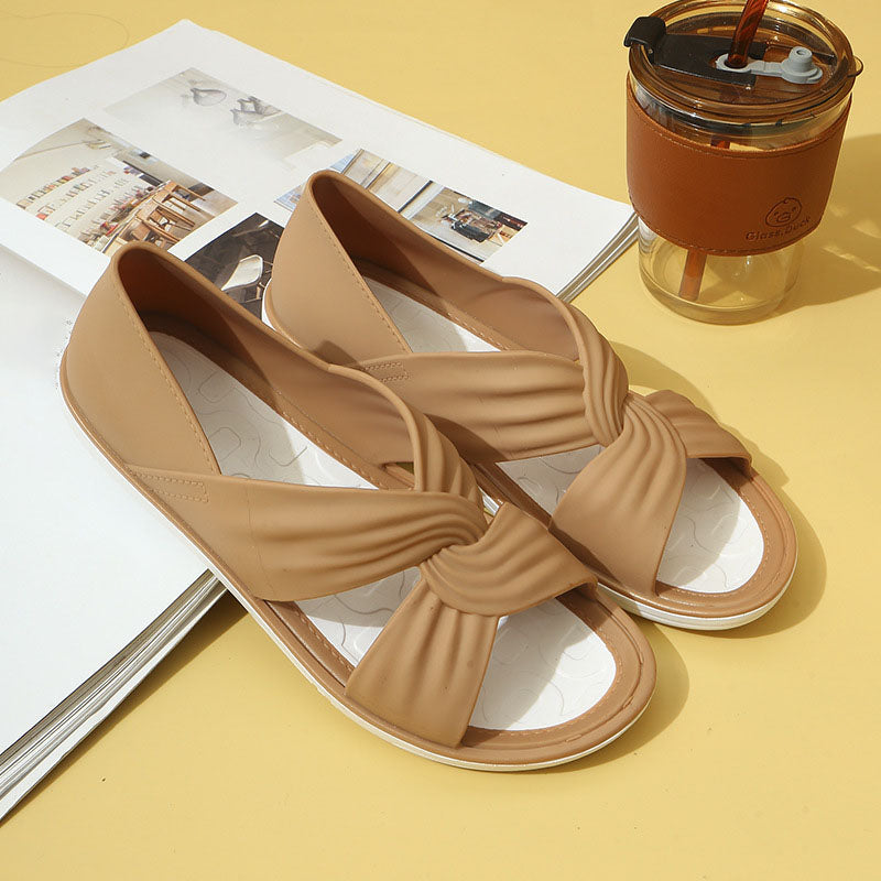 Women Twist Detail Flat Sandals