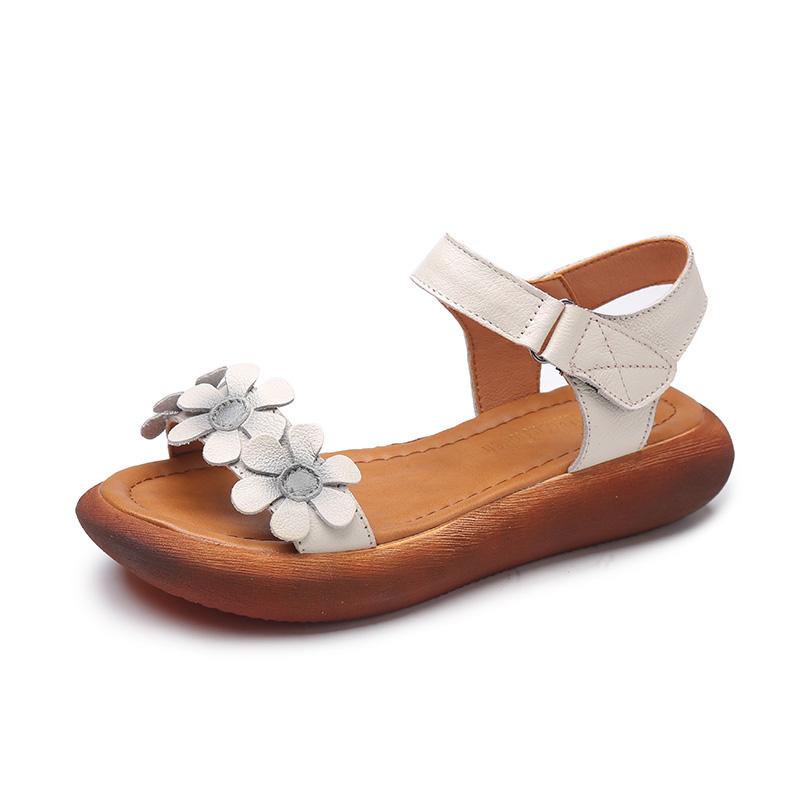 Women Buckle Strap Floral Sandals