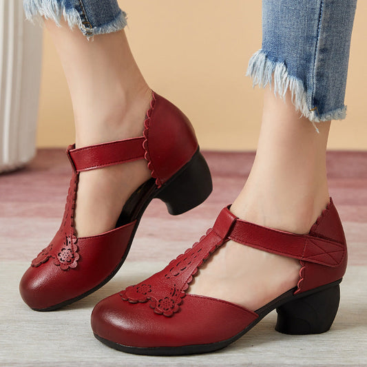 Women's Chunky Heel Round Toe Sandals